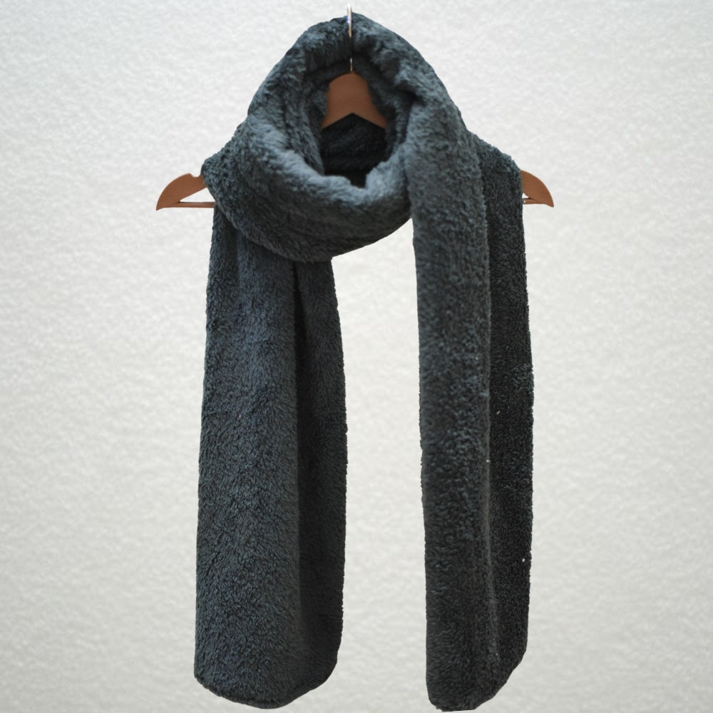 Lacivert Peluş Atkı