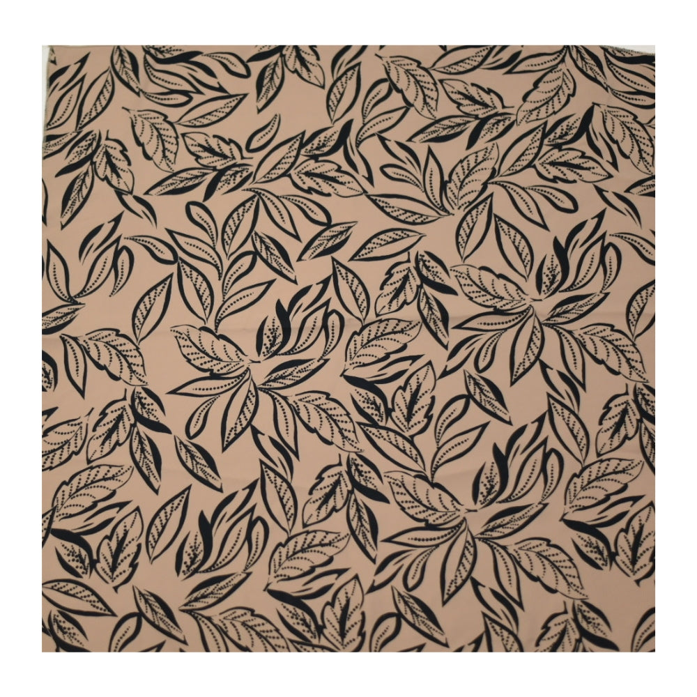 Yaprak Desenli Kahve Fular