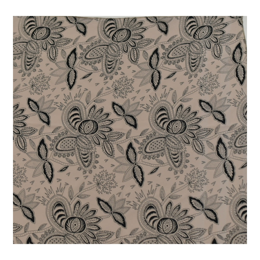 Yaprak Desenli Kahve Fular