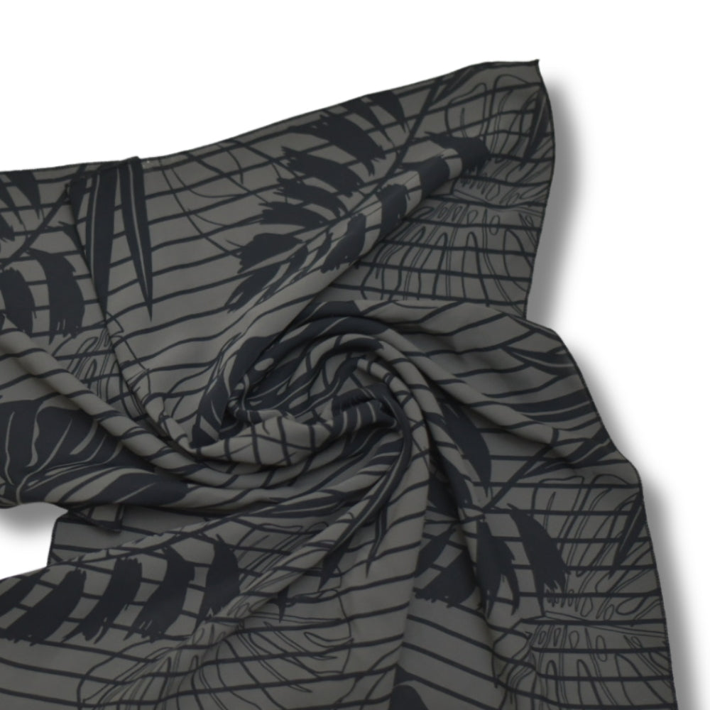 Çizgi Desenli Koyu Yeşil Fular