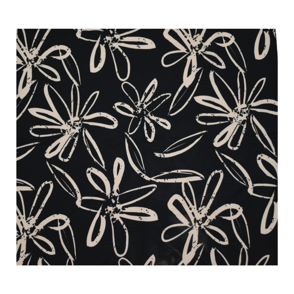 Yaprak Desen Siyah Fular