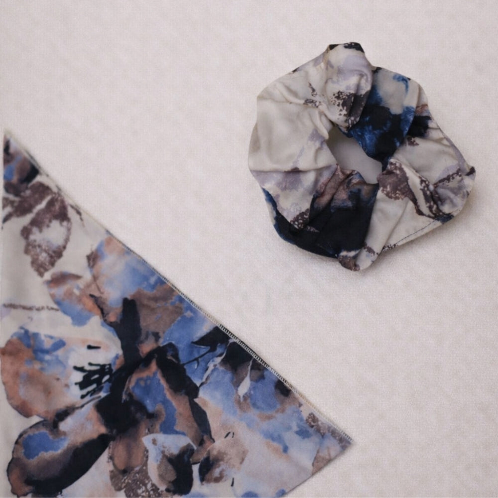 Floral Desenli Saten Fular