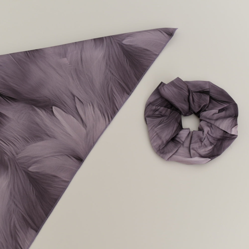 Mor Geçişli Saten Fular